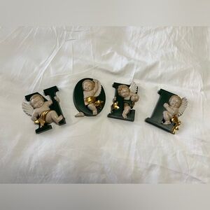 Burwood Products | Vintage Christmas Noel Plaques | Cherubs Made in USA